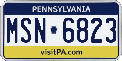 PA license plate MSN6823