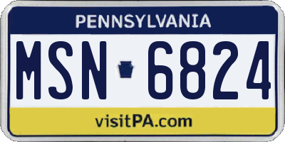 PA license plate MSN6824