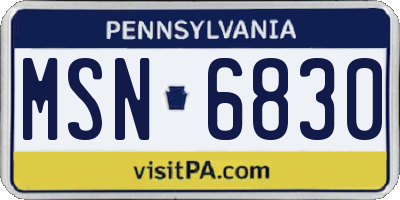 PA license plate MSN6830