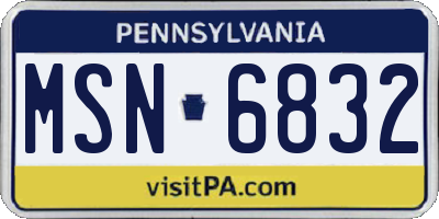PA license plate MSN6832
