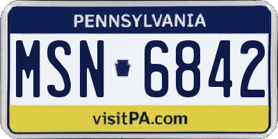 PA license plate MSN6842