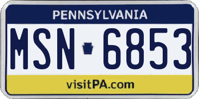 PA license plate MSN6853