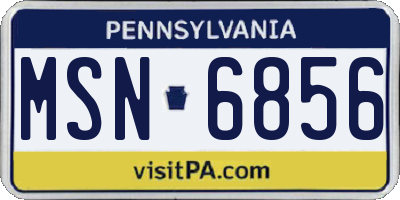 PA license plate MSN6856