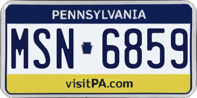 PA license plate MSN6859