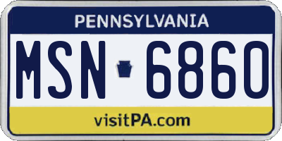 PA license plate MSN6860