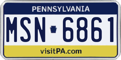 PA license plate MSN6861