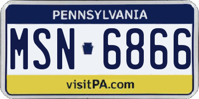 PA license plate MSN6866