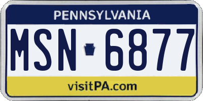 PA license plate MSN6877