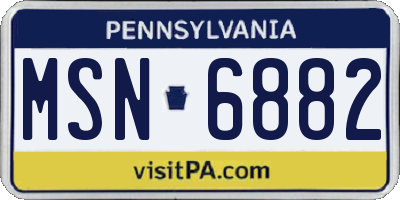 PA license plate MSN6882