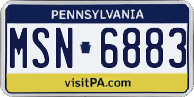 PA license plate MSN6883
