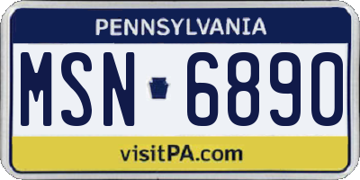 PA license plate MSN6890