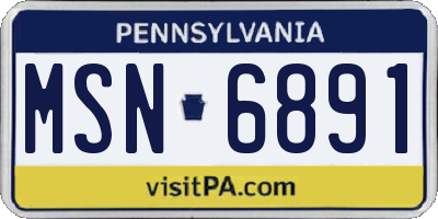 PA license plate MSN6891