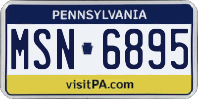 PA license plate MSN6895