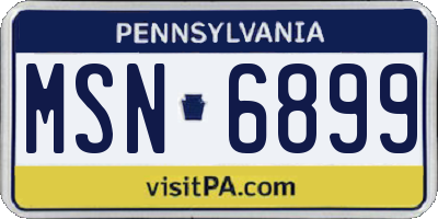 PA license plate MSN6899