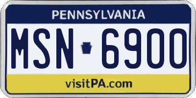 PA license plate MSN6900