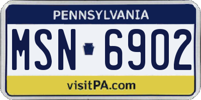 PA license plate MSN6902