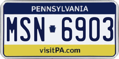 PA license plate MSN6903