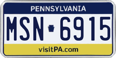 PA license plate MSN6915