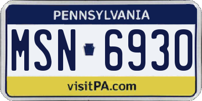 PA license plate MSN6930