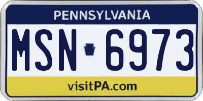 PA license plate MSN6973