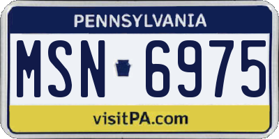 PA license plate MSN6975