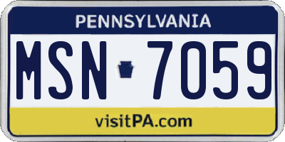 PA license plate MSN7059