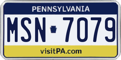 PA license plate MSN7079