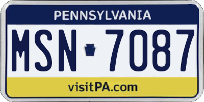PA license plate MSN7087
