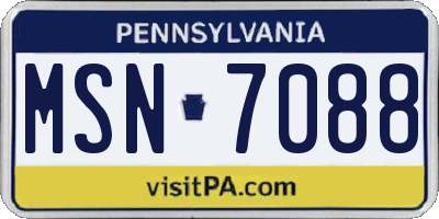 PA license plate MSN7088