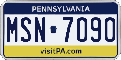PA license plate MSN7090