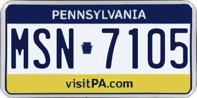 PA license plate MSN7105