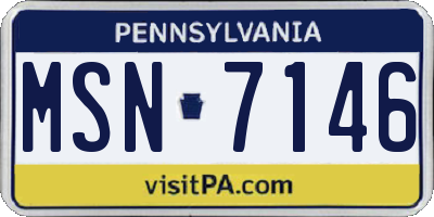 PA license plate MSN7146