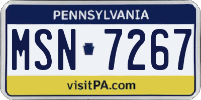 PA license plate MSN7267