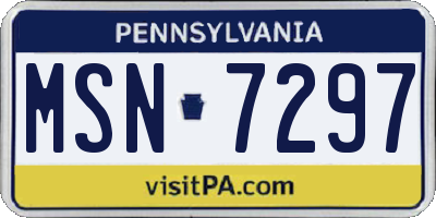 PA license plate MSN7297