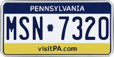 PA license plate MSN7320