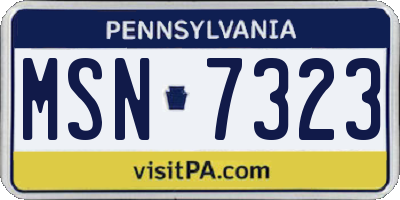 PA license plate MSN7323