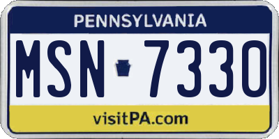 PA license plate MSN7330
