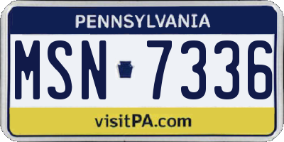 PA license plate MSN7336