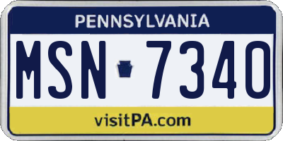 PA license plate MSN7340