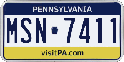 PA license plate MSN7411
