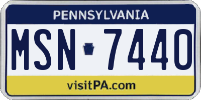 PA license plate MSN7440