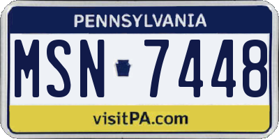 PA license plate MSN7448