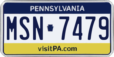 PA license plate MSN7479