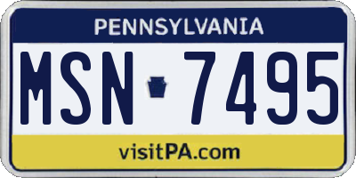PA license plate MSN7495