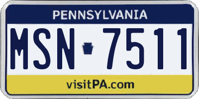 PA license plate MSN7511