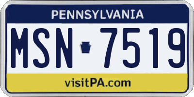 PA license plate MSN7519