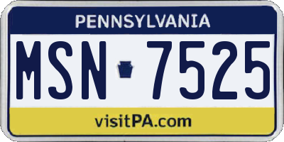 PA license plate MSN7525