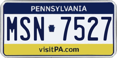 PA license plate MSN7527