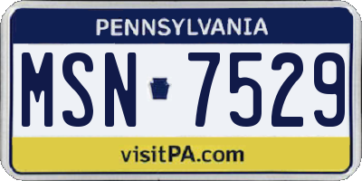 PA license plate MSN7529