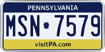 PA license plate MSN7579